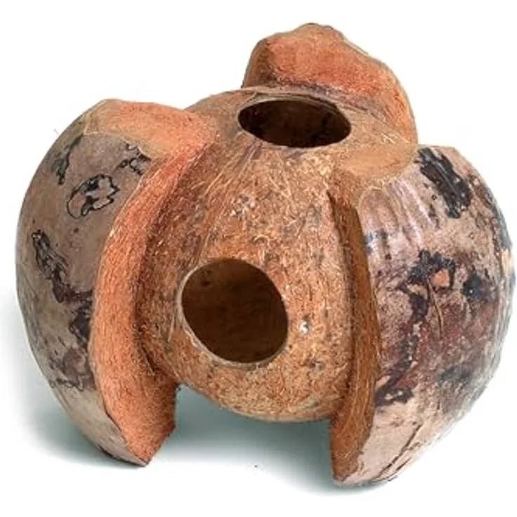 Karlie Kokos-Häuschen für Nagetiere, natürlicher Ruhe- und Schlafplatz aus Kokosnuss mit mehreren Ein- und Ausgängen, Durchmesser ca. 13 cm