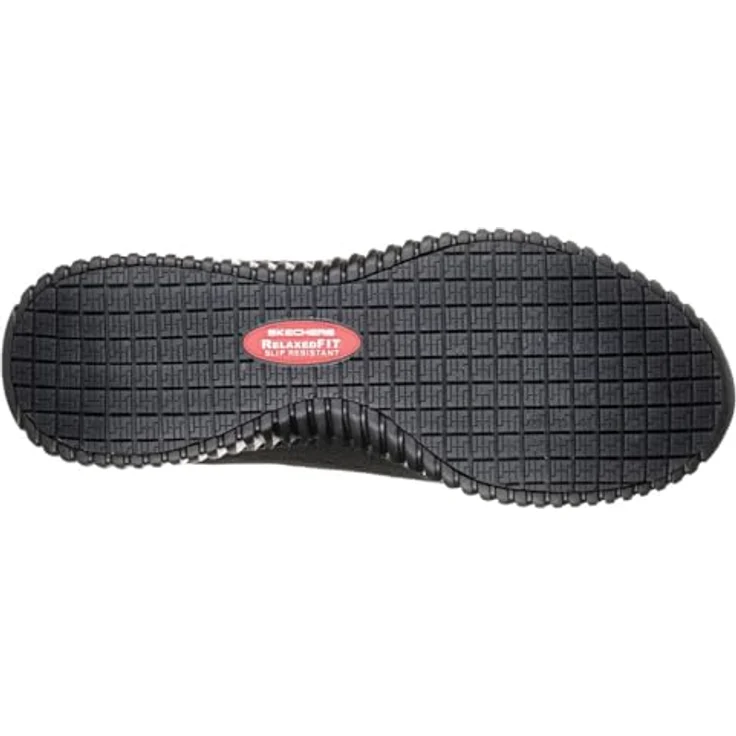 Skechers CESSNOCK Berufsschuh, Schnürschuh für Gastronomie und Pflege mit stretch bungee Schnellschnürung, schwarz, Größe 44, antistatisch, rutschhemmend, Skechers Air-Cooled Memory Foam – Bild 3