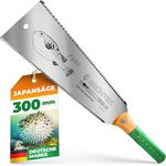 GRÜNTEK FUGU, Japan-Säge für Holz-Bearbeitung, doppelseitige Ryoba Zugsäge mit 300mm Carbon-Stahl Sägeblatt für Fein- und Grob-Schnitt