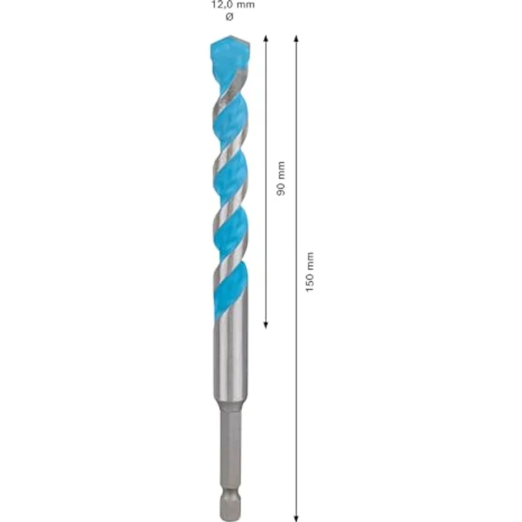 Bosch Expert HEX-9 2608900583 Mehrzweckbohrer 12 mm, 150 mm Gesamtlänge, Sechskantschaft für präzises Bohren in Beton und Stein – Bild 3
