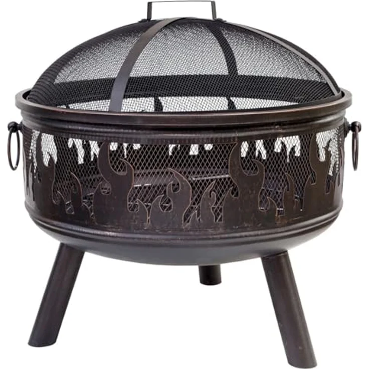 Buschbeck Feuerschale Faya, ØxH: 53x55 cm, mit Funkenschutzhaube und Grillrost – Bild 1