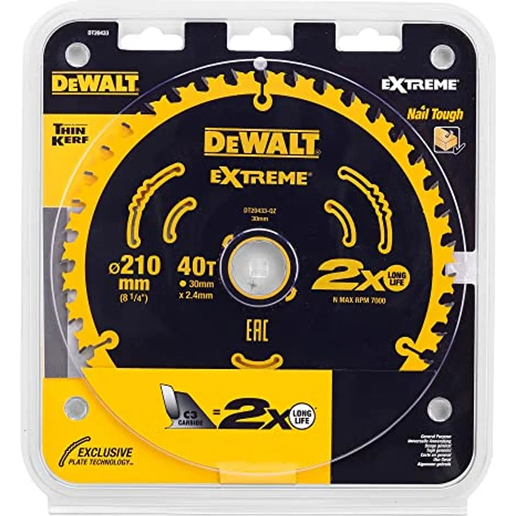Dewalt DT20433-QZ Kreissägeblatt 210 x 30 x 2 4 mm Anzahl der Zähne (pro Zoll): 40 1 Stück – Bild 2
