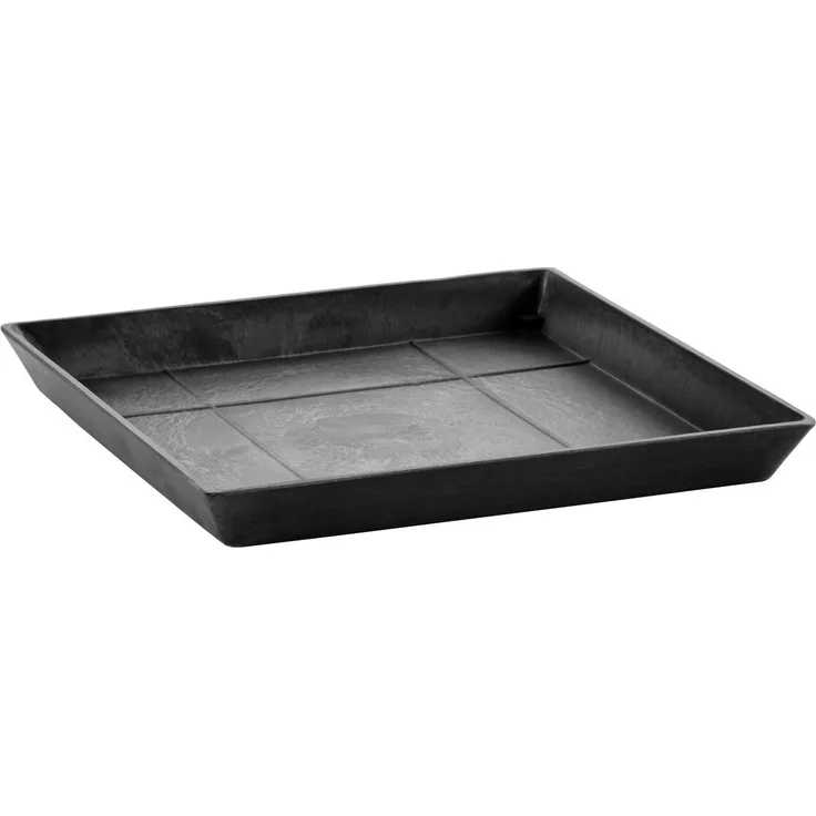 ECOPOTS Blumentopfuntersetzer SQUARE SAUCER Dark Grey, Recyclingkunststoff, bruchsicher, UV- und frostsicher