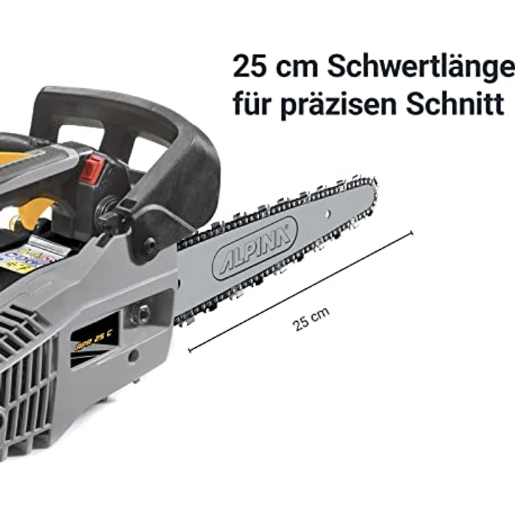 Alpina Benzin-Kettensäge APR 25 C Schneidschiene 25 cm mit Carving-Spitze Benzinmotor 25,4 ccm Für h – Bild 4