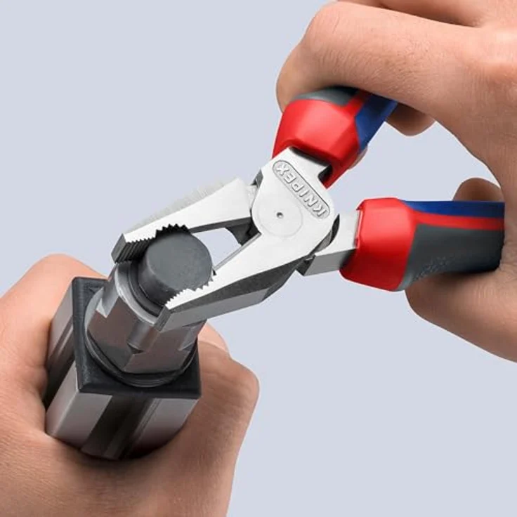 KNIPEX 02 05 180 Kraft-Kombizange mit Mehrkomponenten-Hüllen verchromt 180 mm – Bild 4