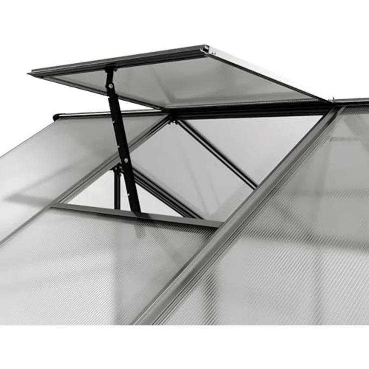 GFP Gewächshaus Orchidee 2 Alu-Rahmen 256 x 131 cm Polycarbonat Platten, Vielseitiges und geräumiges Treibhaus mit stabilem Alu-Rahmen, transparent – Bild 5
