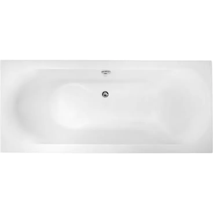 Belvit Vienna Acryl Badewanne Rechteckig Mittelanschluss 180x80cm + Standfüße, Höhenverstellbare Standfüße, Hochwertiges wärmeisolierendes Acryl, 180 x 80 x 43 cm