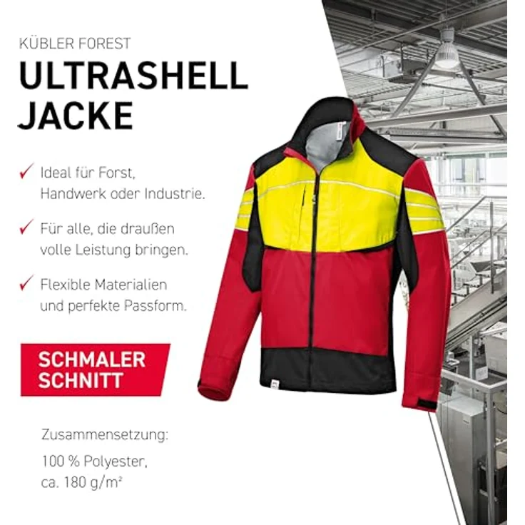 Kübler Forst Ultrashell Jacke 1750, ergonomische Arbeitsjacke mit reflektierenden Elementen und Mesh-Ventilation, Größe M – Bild 3