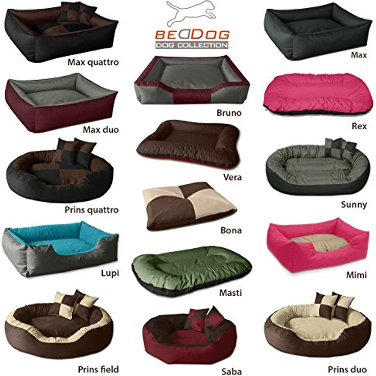 BedDog Hundebett LUPI, Hundekissen mit abziehbaren waschbaren Bezug, Hundekorb, Hundesofa, für kleine Hunde, S, braun-schwarz – Bild 4