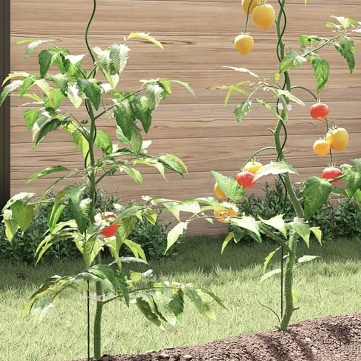 vidaXL Rankhilfe Spiralpflanzenstütze Grün Metall 170 cm Pflanzgefäße, Stahlstab für optimales Pflanzenwachstum – Bild 3