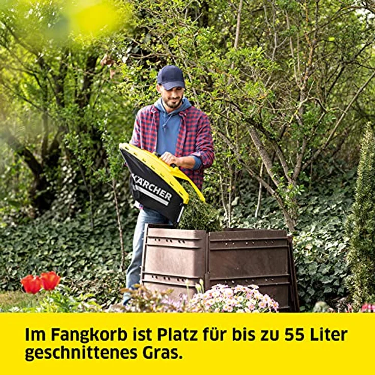 Kärcher LMO 36-46 Battery Akku-Rasenmäher - Schnittbreite 46 cm, Schnitthöhe 20-70 cm, 55 Liter Fangkorb, inkl. Mulchkeil, Flächenleistung je Akkuladung 650 m² - Ohne Akku - 1.444-472.0, 36 V – Bild 6