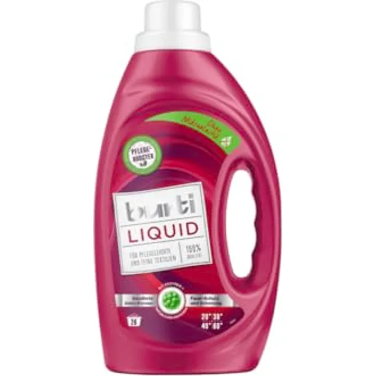 Burti Liquid Feinwaschmittel flüssig 1,45l - mit Faser Schutz für pflegeleichte & feine Textilien, schützt gleichzeitig die Farben, ohne Mikroplastik, für ca. 26 Waschladungen