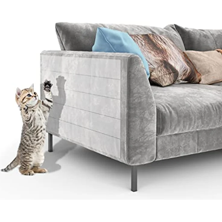 Sossai® Katzen Anti-Kratz-Band | AST | 10 cm breit- 15 Meter lang | transparent | selbstklebend | zuschneidbar | Kratzschutz für Sofas, Möbel | Cat Training Tape – Bild 2