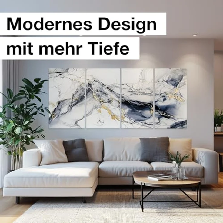 HEXIM 3D-Wandpaneele Granit Steinoptik, 4er-Set 122x70cm, SPC Kunststoff, wasserfest, gold, für Innen- und Außenbereich (3,42 m², Modell 80118) – Bild 5