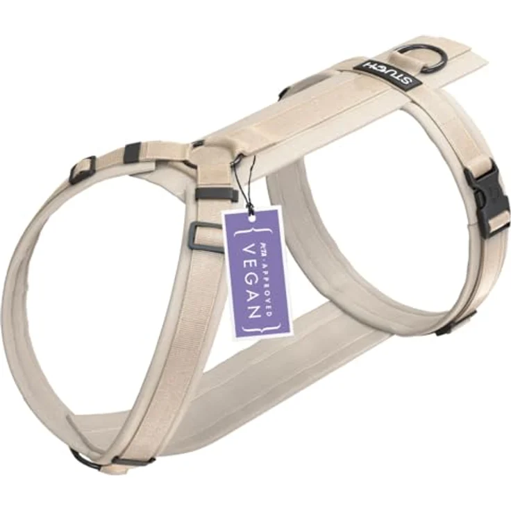 STUCH Hundegeschirr - verstellbares Nylon Geschirr - gepolstert - Für kleine, mittlere und große Hunde, Farbe:Beige, Größe:XS – Bild 1