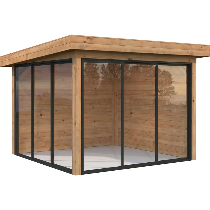 Palmako Gartenhaus Connect Lenna 8,3 m² SET 401 Slide, hellbraun, tauchgrundiert, Pultdach