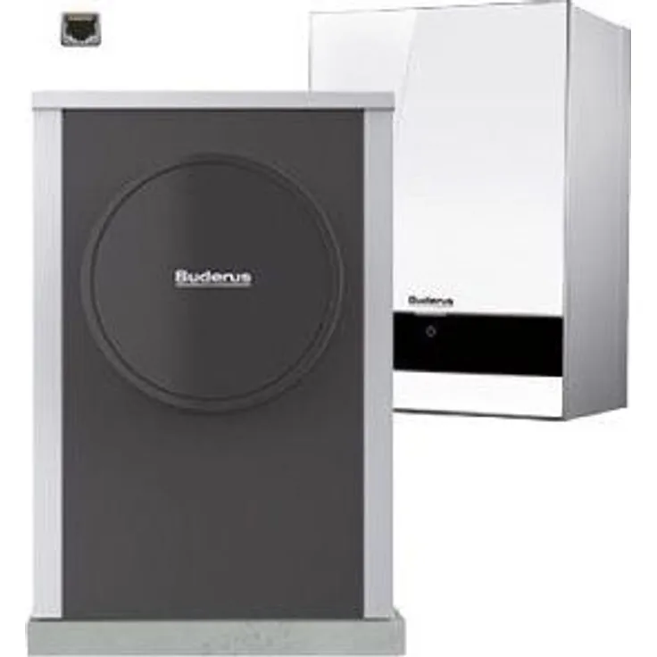 Buderus Logatherm WLW196i-2-6, bivalente Luft-Wasser-Wärmepumpe mit 6 kW Heizleistung, schallreduziert, weiß