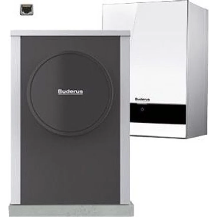 Buderus Logatherm WLW196i-2-6, bivalente Luft-Wasser-Wärmepumpe mit 6 kW Heizleistung, schallreduziert, weiß