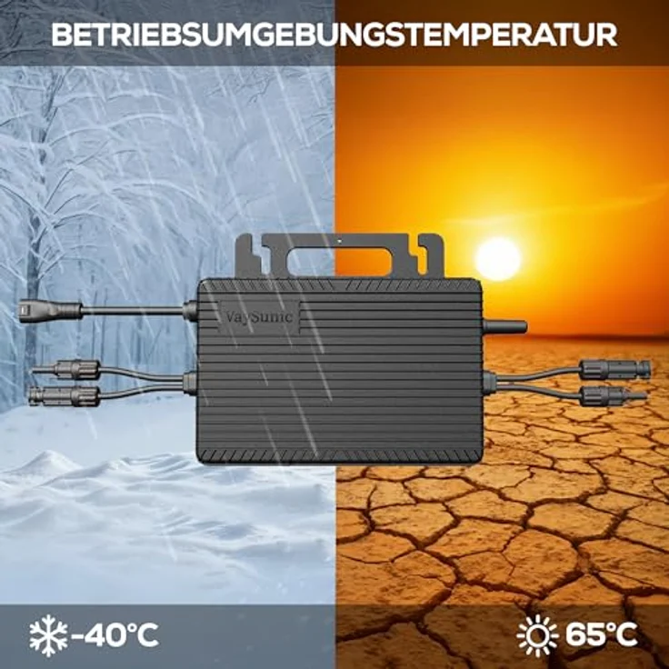 SUNNIVA® 2000W Balkonkraftwerk BIFAZIAL FULLBLACK, PV Solaranlage Komplettset mit 4x500W Glas-Glas Bifacial Solarmodulen, 800W Wechselrichter und steckerfertigem Kabelset – Bild 4