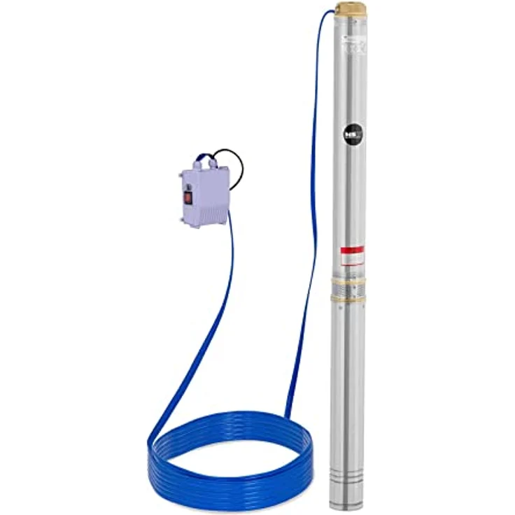 MSW MSW-SPP48-220-50 Brunnenpumpe, 2200 W Tauchpumpe mit 10,80 m³/h und 96 m Fördertiefe, Edelstahlgehäuse – Bild 1