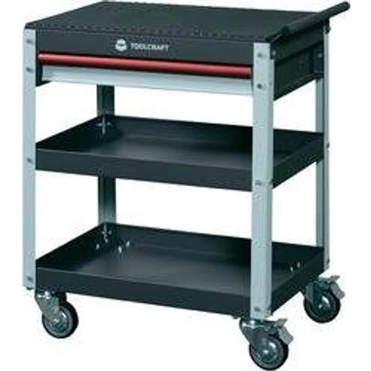 Toolcraft 553942 Servicewagen, Werkstattwagen mit 1 Schublade und Schubfacharretierung, grau/leich grau/rot – Bild 4