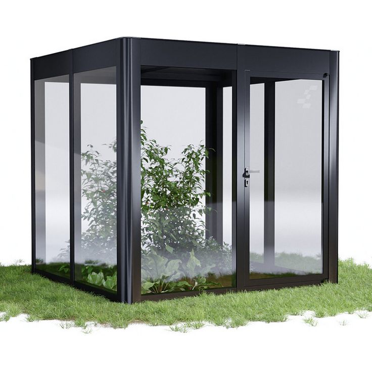 SunElements Gewächshaus 'SunGarden Infinity 2.2' 233 x 233 cm mit 6 mm Acrylglas anthrazit-metallic, lichtdurchflutet, robust und erweiterbar