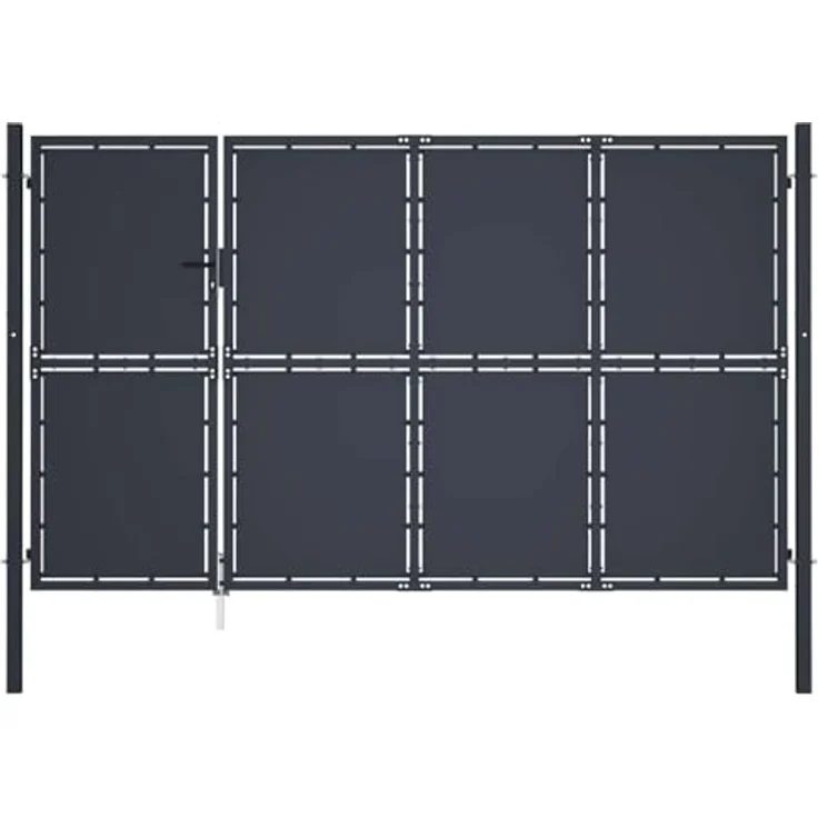 vidaXL Gartentor Stahl 350 x 175 cm anthrazit – Bild 1