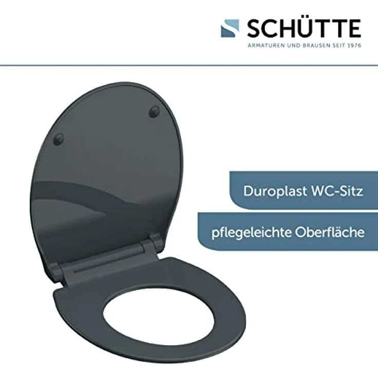 Schütte WC-Sitz Slim Anthrazit Duroplast mit Absenkautomatik, Schnellverschluss und universeller Form – Bild 7