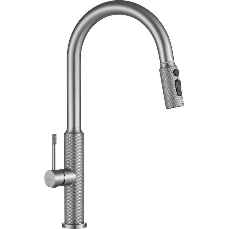wohnwerk.idee Küchenarmatur Wasserhahn Einhebelmischer, ausziehbar, Chrom Gold Kupfer Titan Matt, mit 2 Strahlarten und pflegeleichter Oberfläche