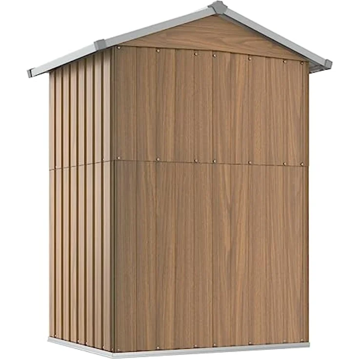 vidaXL Geräteschuppen Braun 126x97,5x177 cm Verzinkter Stahl – Bild 5