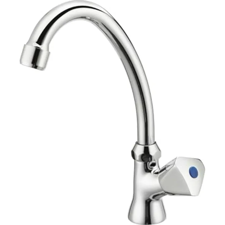 Primaster Spültischarmatur Saarbrücken, Kaltwasserarmatur mit verchromter Oberfläche und Schwenkarm