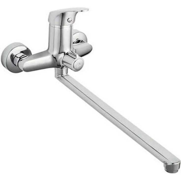 Ferro Wannenarmatur ONE, Badewannenarmatur mit Brauseanschluss und Keramik-Kartusche, Chrom