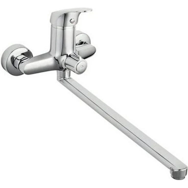 Ferro Wannenarmatur ONE, Badewannenarmatur mit Brauseanschluss und Keramik-Kartusche, Chrom