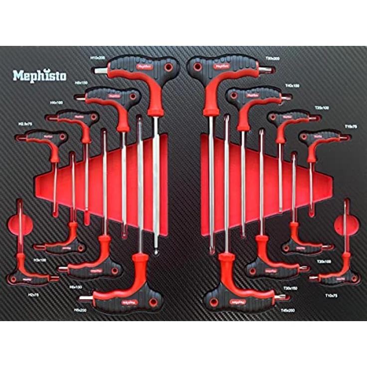 Mephisto 3 Einlagen mit Werkzeug, Schaumstoffeinlagen im Carbon Look, Chrom-Vanadium Stahl – Bild 3