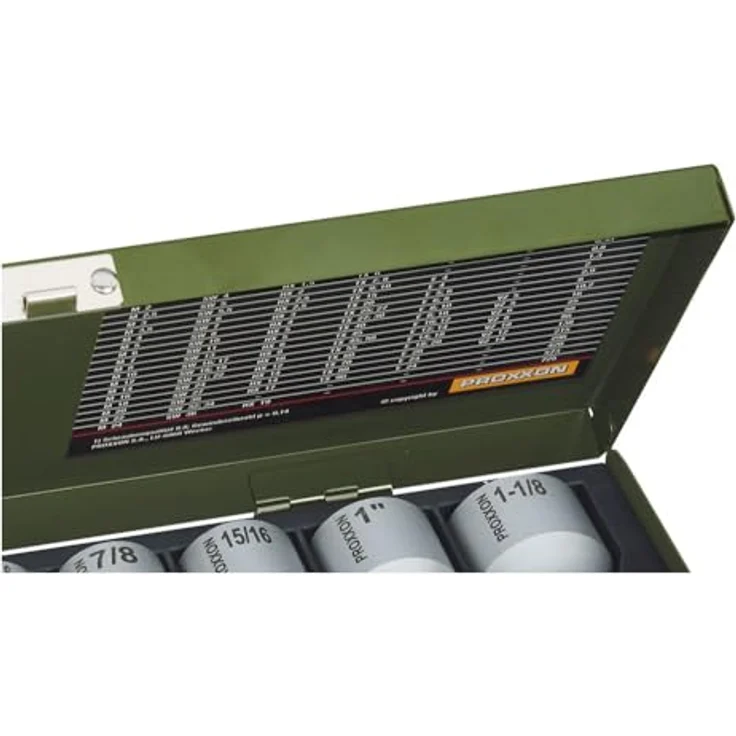 PROXXON INDUSTRIAL Bohrer- und Bitset 23114, 36-teiliges Set für zöllige Schrauben, aus hochwertigem Chrom-Vanadium-Stahl in stabilem Stahlkasten – Bild 4