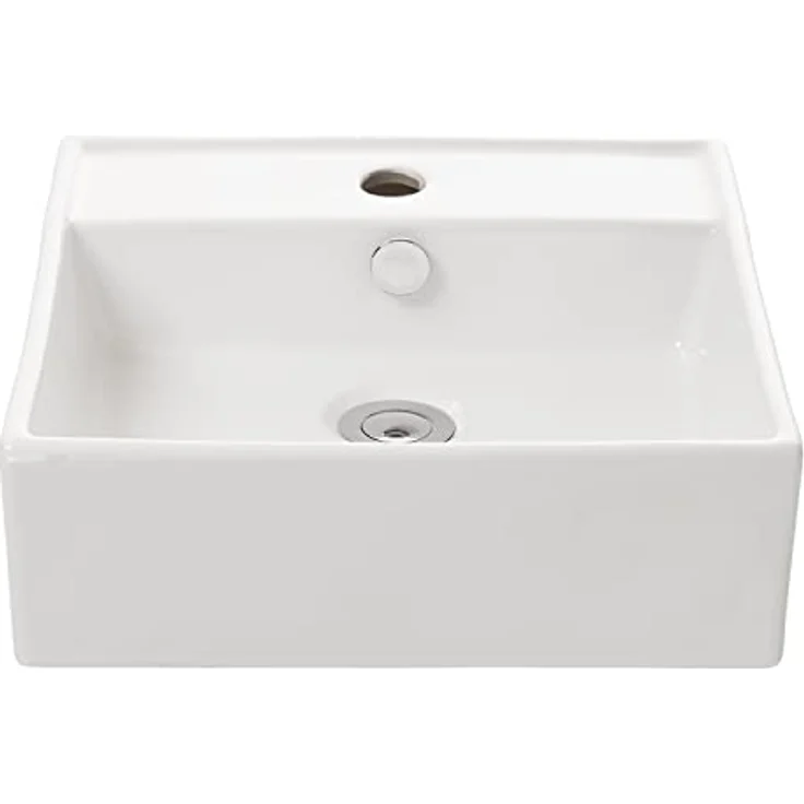 NEG Waschbecken NEG Hänge-Waschbecken Uno16H (klein/quadratisch) (16H), Sanitärkeramik mit Nano-Beschichtung, weiß – Bild 3