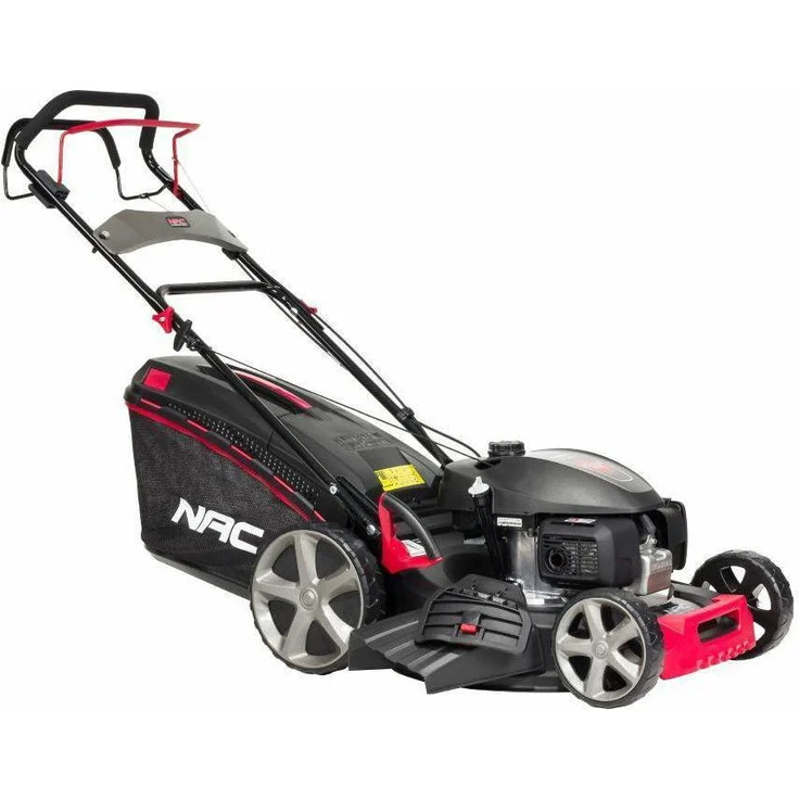 NAC LS53-G200, Selbstfahrender Benzinrasenmäher 200cc mit 52,5 cm Schnittbreite, 6 Schnittstufen und 60-Liter-Grasfangkorb