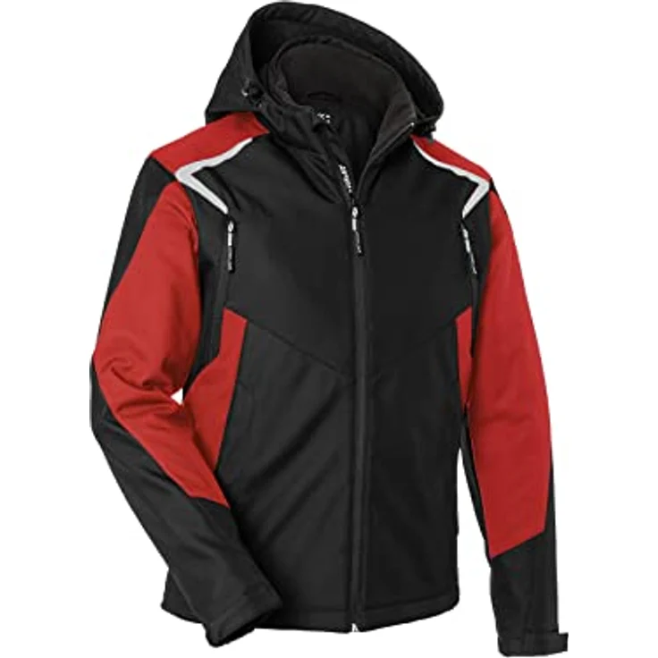 KÜBLER BODYFORCE Winter Softshell Jacke, Schwarz/Mittelrot, Fleece-Innenfutter, 3-Zonen-Wärmeregulierung, Gr. 4XL – Bild 4
