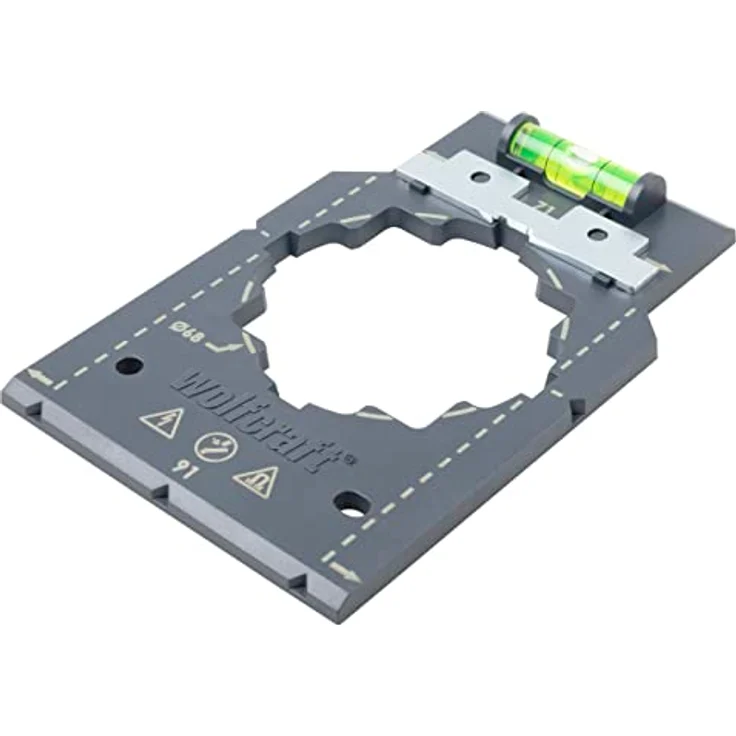 wolfcraft Markier- und Ausrichtschablone I 5975000 I Für die schnelle und fehlerfreie Installation von Steckdosen- und Schaltereinsätzen im Trockenbau – Bild 1