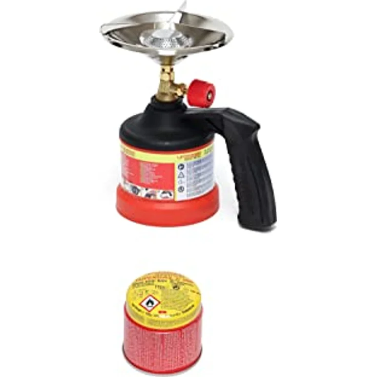 ROTHENBERGER Industrial Scout Campingkocher, kompakter Gaskochert mit 1x C200 Supergas Stechkartusche und integriertem Gas Lock System – Bild 1