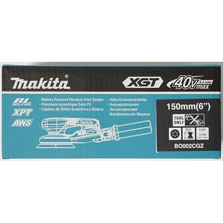 Makita Exzenterschleifer BO 002 CGZ 40 V max. 150 mm 5 mm Hub Brushless Solo - ohne Akku, Lader – Bild 10