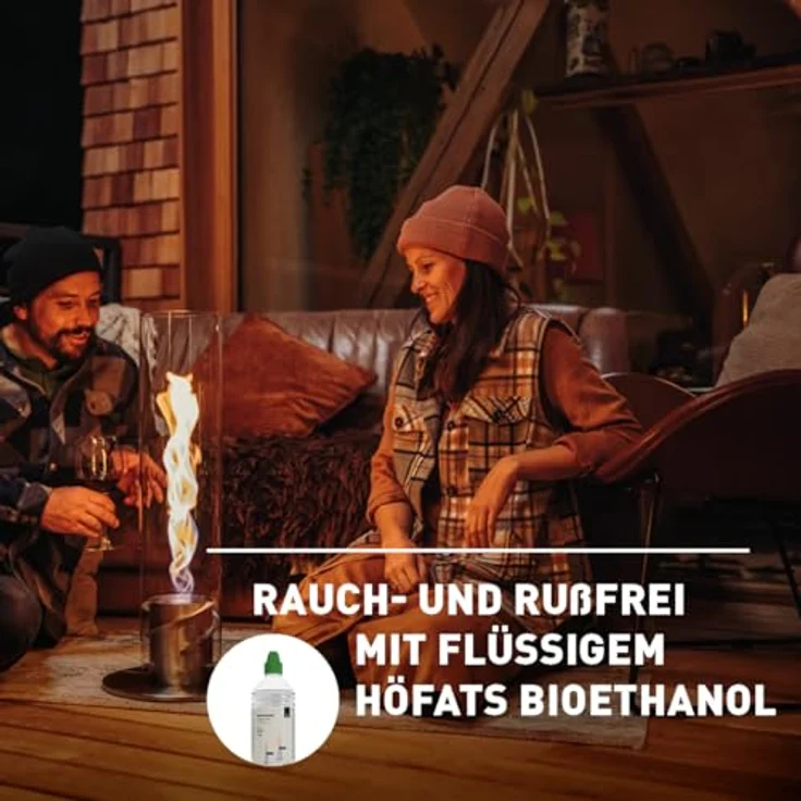 höfats - Spin 1500 Silber NEUES Modell mit verlängerter Brenndauer und innovativer Brenntechnologie - flüssig Bioethanolkamin, Edelstahl Tischfeuer für Indoor und Outdoor – Bild 5