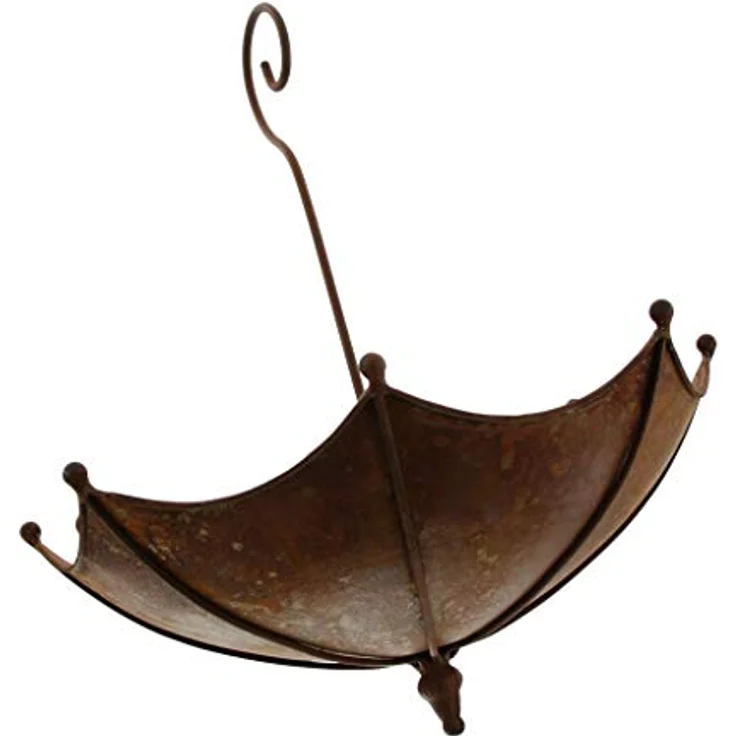 Vogeltränke Schirm, Metall in Trendiger Rostoptik – Bild 3