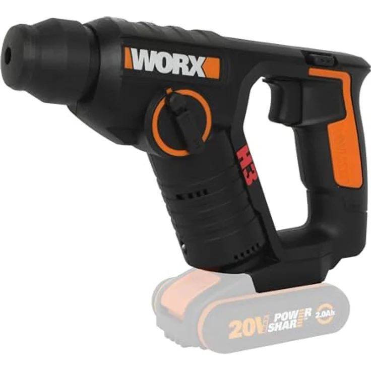 WORX WX394.91 Akku Bohrhammer 20V Max pneumatisch SDS-plus ohne Akku & Ladegerät – Bild 4