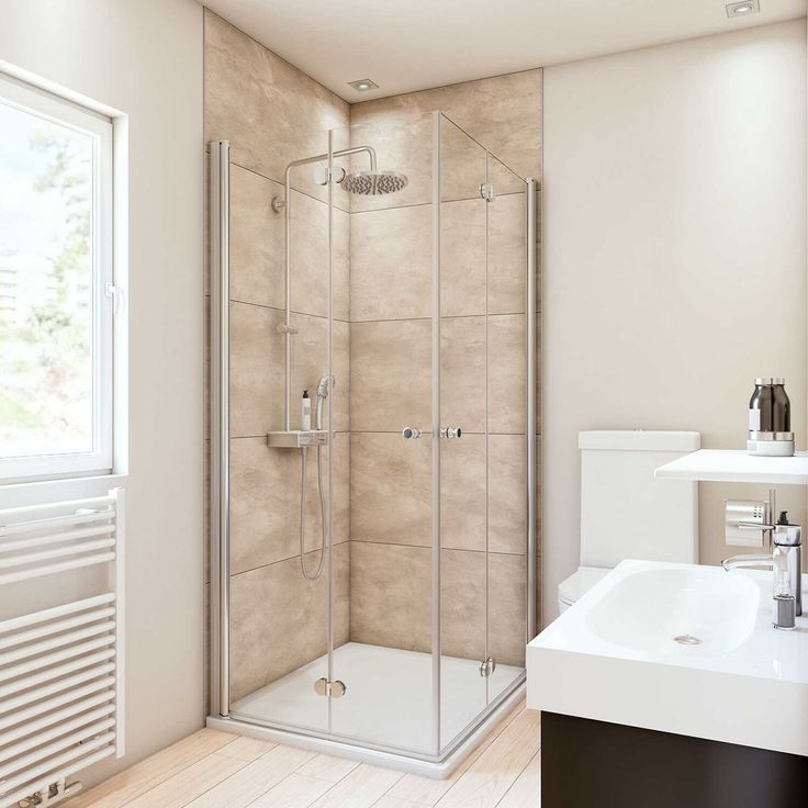 Breuer Duschrückwand Fliesenoptik Großformat-Design beige 100 x 210 cm, widerstandsfähig und einfach montierbar