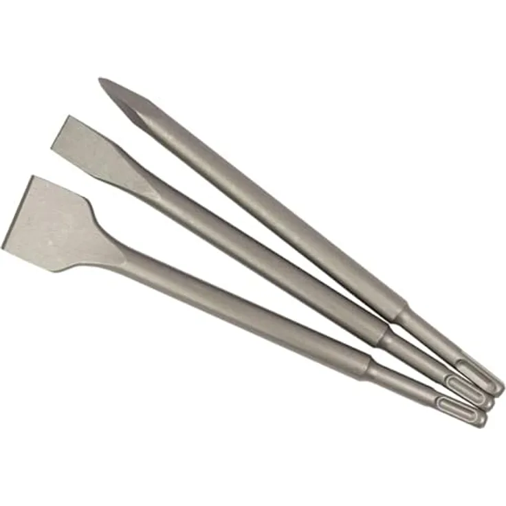 STROXX® Meißel-Set |3 teilig| hochwertiges SDS-plus Meißel Set | 1x Spitzmeißel | 1x Flachmeißel | 1x Spatmeißel | sehr hohe Härte und Standzeit