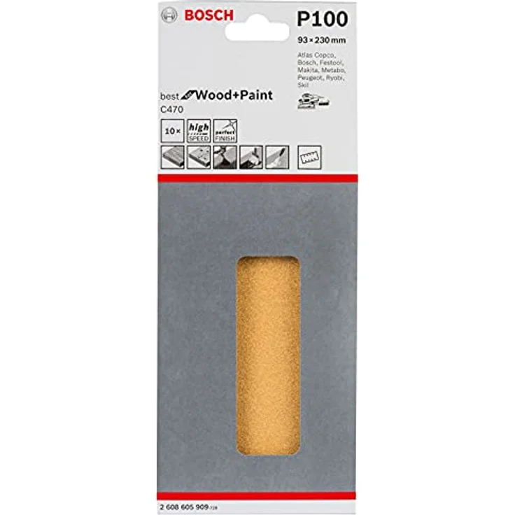 Bosch Professional Schleifblatt für Schwingschleifer Holz und Farbe Best for Wood and Paint (10 Stück, Körnung 80, C470) – Bild 8