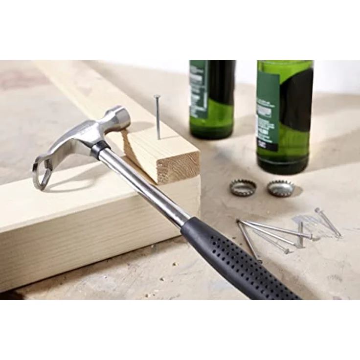 kwb 445992 Feierabend-Hammer mit Bier-Öffner, Kapsel-Heber, ideal als Geschenk für Männer, m. Gummi-Griff – Bild 6