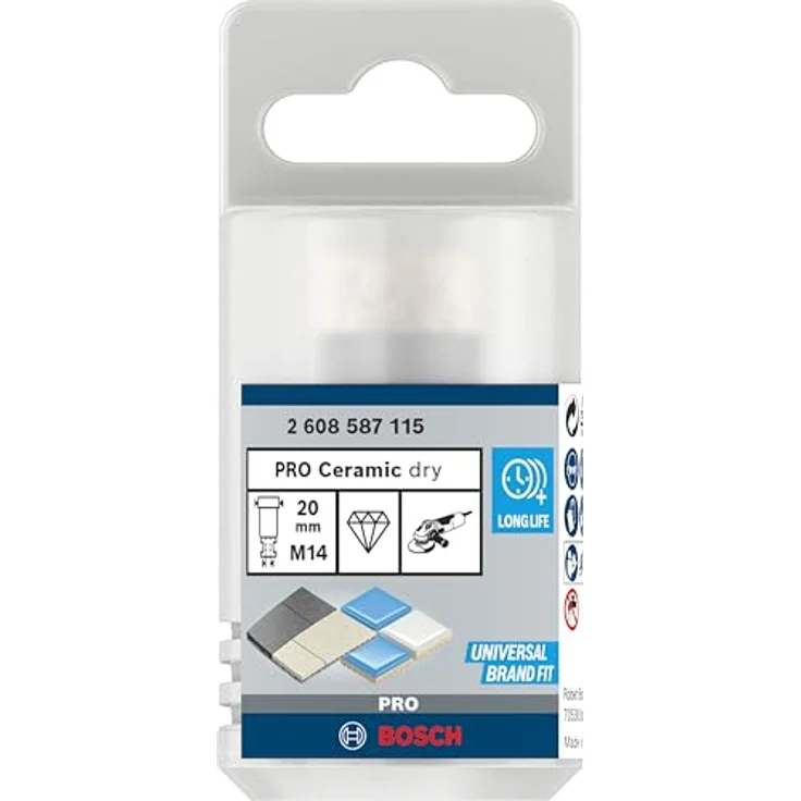 BOSCH Diamanttrockenbohrer Pro Core Cutter dry, Ø 20 mm, langlebige Diamantbohrkrone für harte Fliesen und Stein, 20 x 35 x 22,23 mm – Bild 2