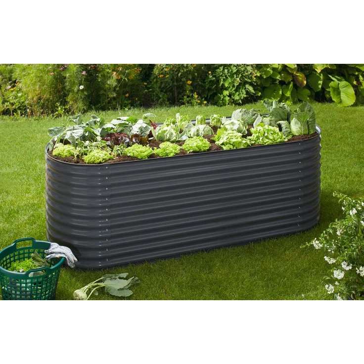 KONIFERA Hochbeet bodenloses Gartenbeet aus verzinktem Stahl, witterungsbeständig, 240x80x82 cm